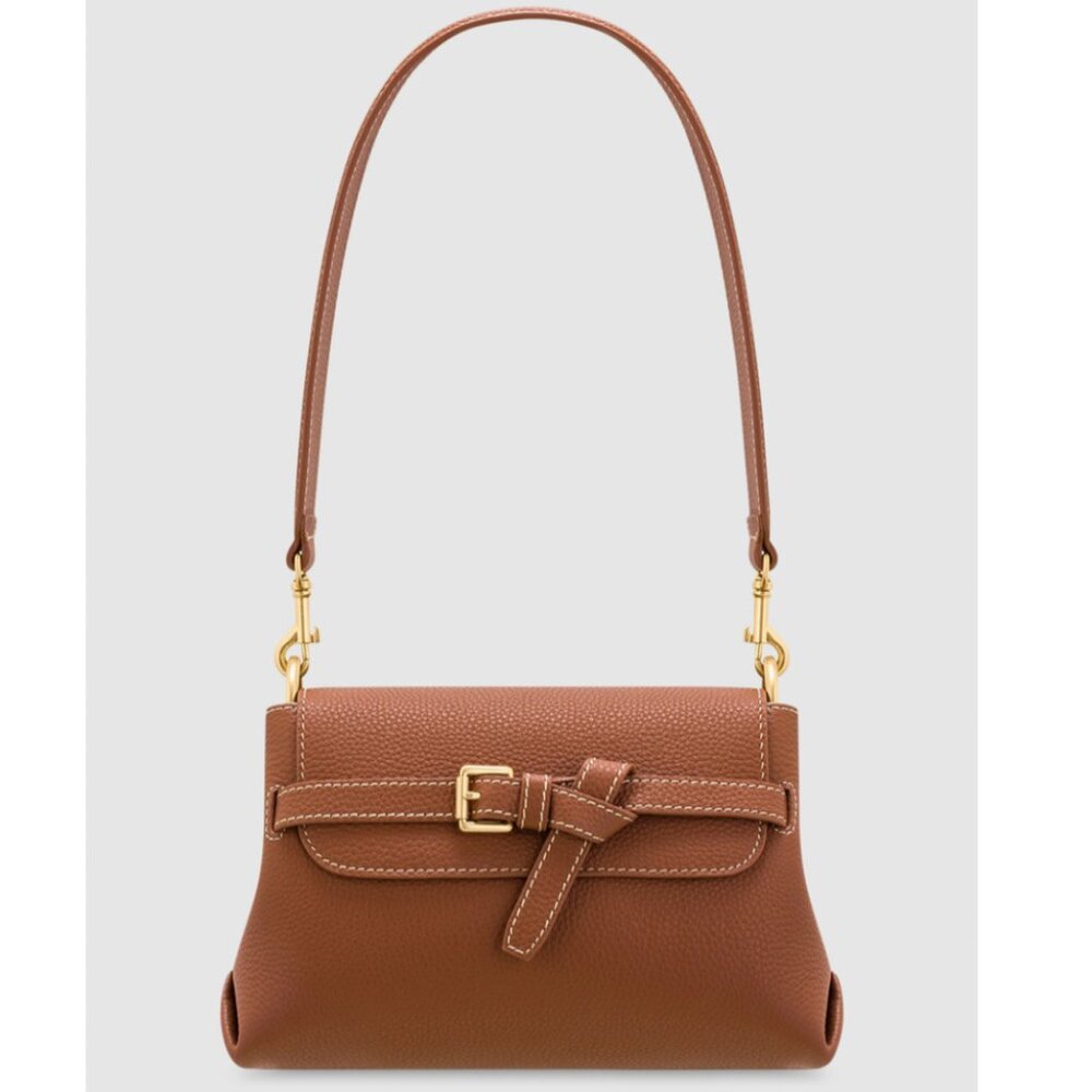 Oroton Margot Small Top Handle Bag, Whiskey